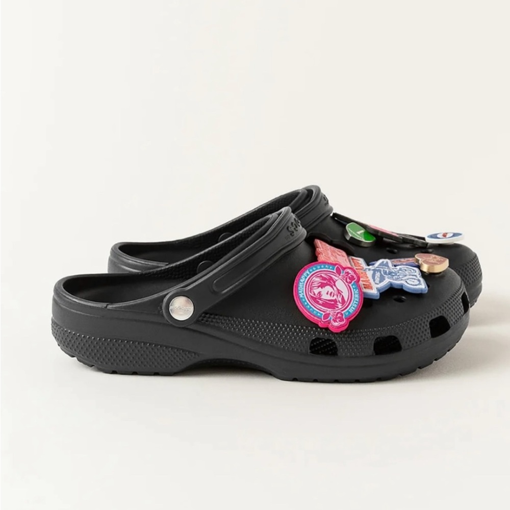 Madhappy Black Slippers with Vibrant Charms